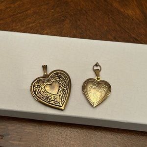 Vintage gold plated heart lockets, perfect for Valentine’s Day!